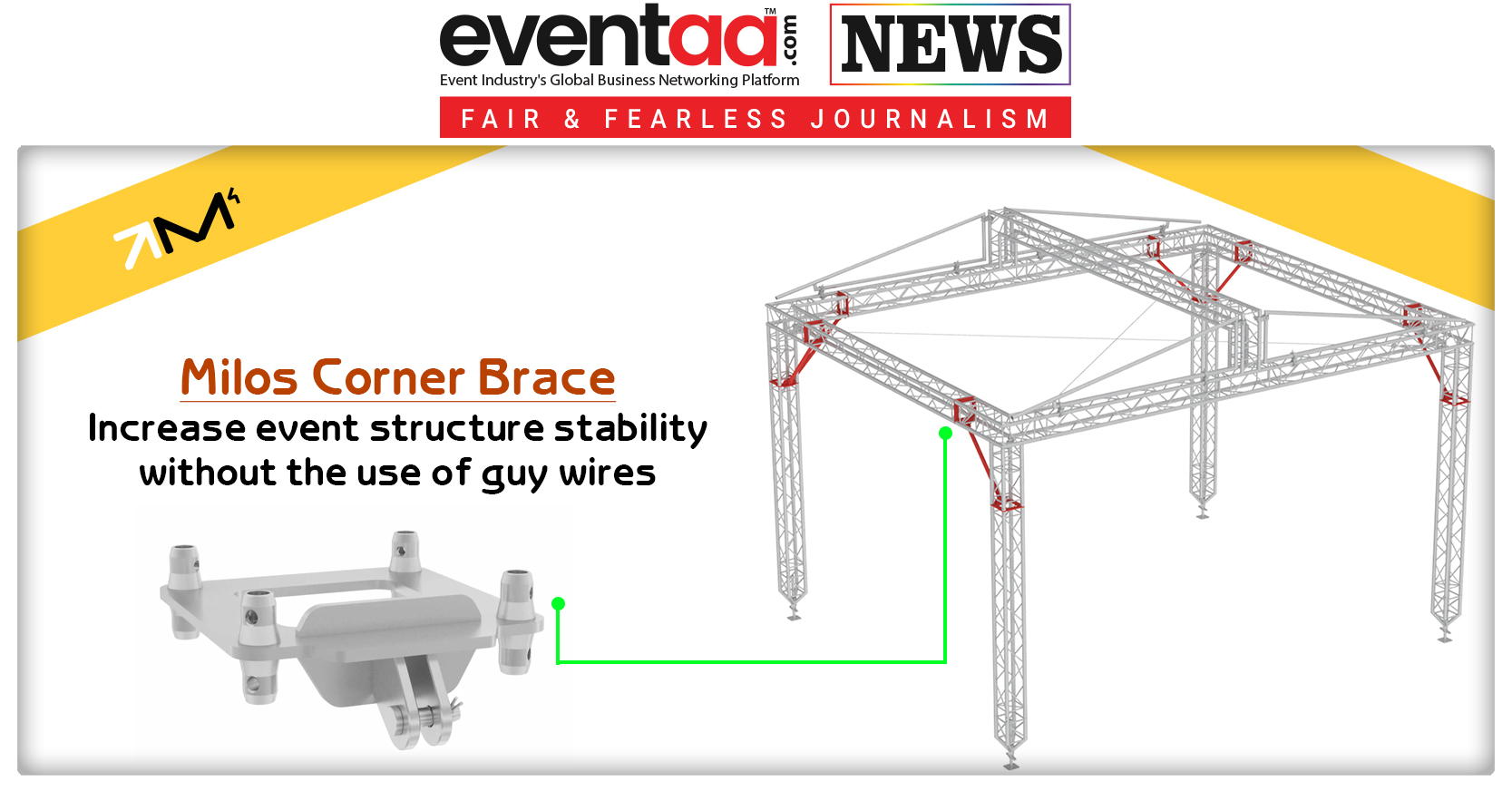 Milos Corner Brace - Increase Event Structure Stability Without the Use of Guy Wires